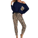 2 Pc Shirt + Pants Leopard Pajama Sets