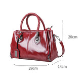 Large Capacity Vintage Oil Wax Leather Handbags