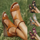 Open Toe Wedge Sandals w/back zipper