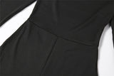 Sexy Black Stretchy Backless Jumpsuits