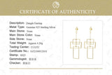 Real 925 Sterling Silver Rectangular Dangle Earrings