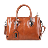 Large Capacity Vintage Oil Wax Leather Handbags