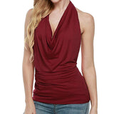 Sexy Cowl Neck Halter Tops