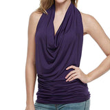 Sexy Cowl Neck Halter Tops