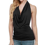 Sexy Cowl Neck Halter Tops