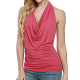 Sexy Cowl Neck Halter Tops