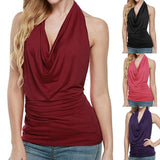 Sexy Cowl Neck Halter Tops