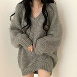 V-neck Long Sleeve Oversized Sweater