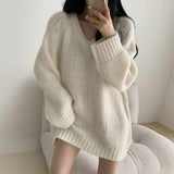 V-neck Long Sleeve Oversized Sweater