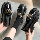 Chain Detail Platform Loafers