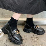 Chain Detail Platform Loafers