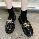 Chain Detail Platform Loafers