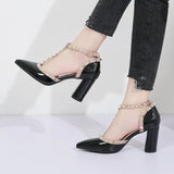 Studded Patent Leather Heels