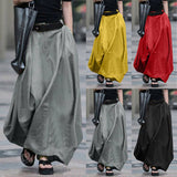 Solid Cotton Linen Skirt