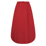 Solid Cotton Linen Skirt