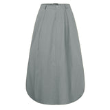 Solid Cotton Linen Skirt
