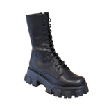 Mid Calf Lace-up Platform Boots