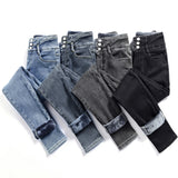 Thermal Fleece Stretch Skinny Denim Jeans