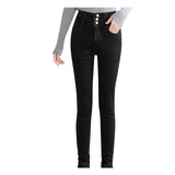 Thermal Fleece Stretch Skinny Denim Jeans