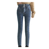 Thermal Fleece Stretch Skinny Denim Jeans