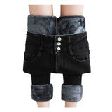 Thermal Fleece Stretch Skinny Denim Jeans