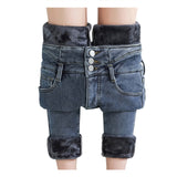 Thermal Fleece Stretch Skinny Denim Jeans