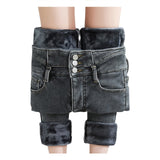 Thermal Fleece Stretch Skinny Denim Jeans