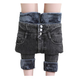 Thermal Fleece Stretch Skinny Denim Jeans