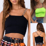 Sexy Chain Strap Backless Crop Tops