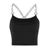 Sexy Chain Strap Backless Crop Tops