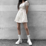 Mid Calf Lace-up Platform Boots
