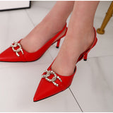 Sexy Leopard Rhinestone Ankle Strap Pumps