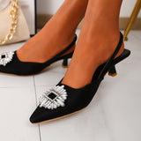 Sexy Leopard Rhinestone Ankle Strap Pumps