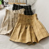 Plaid Wide Leg Shorts