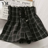 Plaid Wide Leg Shorts